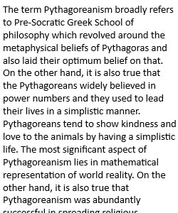 What do you understand by Pythagoreanism